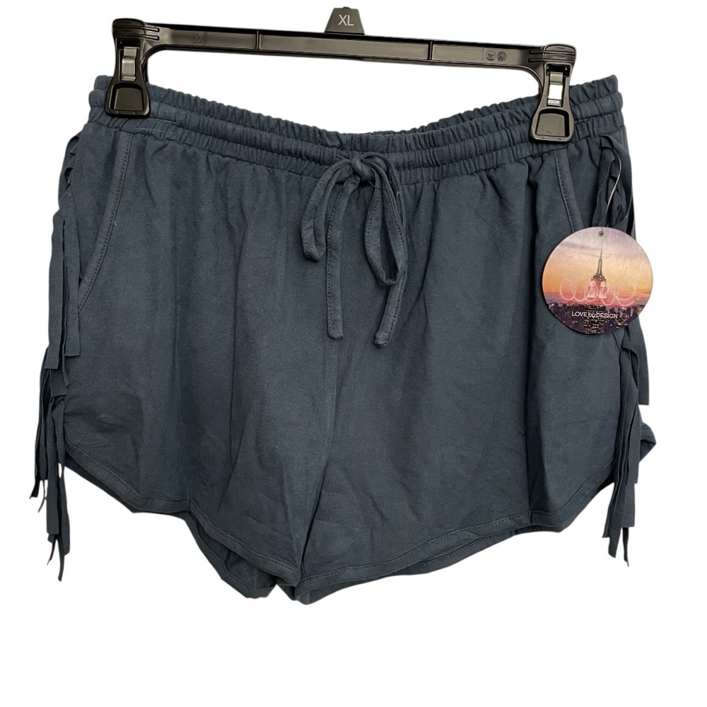 Love By Design Dark Blue Fringe Lounge Shorts